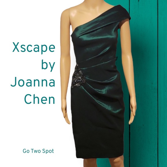 Xscape Dresses & Skirts - Xscape by Joanna Chen Emerald one shoulder dress